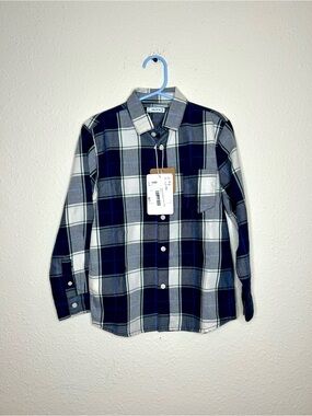 Mayoral Boys Navy Plaid Button-Down Shirt 5